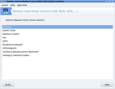 Nastavení sítí v Mandriva Linuxu 2009